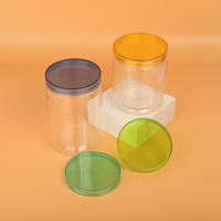 Offres Spéciales QS PET couvercle étanchéité personnalisé Transparent boisson gazeuse peut personnalisé 16OZ vide en plastique clair Soda boisson peut bocaux en plastique
