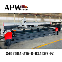 5-Achsen-CNC-Wasserstrahlschneidemaschine für Steinplatten-Modell S4020-A15-B-DXACWZ-FZ mit Flip-Frame, Laser-Höhen sensor