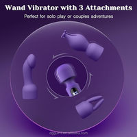 Wand-Vibrator-Set LCD-Massagestab mit 3 Aufsätzen Klitoris G-Punkt Stimulator Paar Erwachsenen-Sexspielzeug Vibrator für Frauen