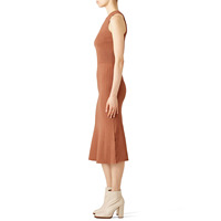 Robes pull-over tricotées d'automne Robe pull-over pour femmes en tricot côtelé personnalisé sans manches Vêtements pour femmes