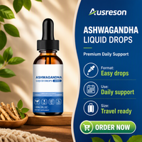 VitaSpring Shilajit Ashwagandha Gouttes Liquides Énergie Immunité Santé Compléments Alimentaires Marque Privée 60ML Vegan Gouttes d'Ashwagandha pour le Cerveau