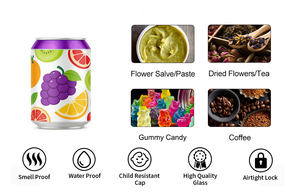 Envases de Plástico ABS Impresos Personalizados, Botellas Transparentes de 3.5g 7g 90ml 100ml, Frascos para Galletas, Flores Comestibles, con Tapa a Prueba de Niños - Product Image 5