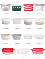 Panier cadeau personnalisé pour nouveau-nés, ensemble de paniers de rangement en corde de coton rose pliable et durable, respectueux de l'environnement, pour couches, jouets et serviettes