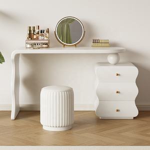 Meubles <span class=keywords><strong>de</strong></span> chambre à coucher pour femmes ensemble fournisseur crème moderne <span class=keywords><strong>3</strong></span> <span class=keywords><strong>tiroirs</strong></span> blanc maquillage vanité bureau chambre commode avec miroir - Product Image 4