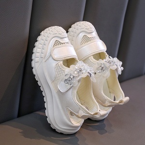 <span class=keywords><strong>Sandales</strong></span> de princesse en maille ajourée pour filles, chaussures d'été à semelle souple, chaussures de plage à enfiler tendance - Product Image 4