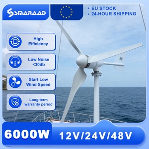 เครื่องกำเนิดไฟฟ้าพลังลม Smaraad 6KW ระบบไฮบริดพลังงานลมและพลังงานแสงอาทิตย์ 6KW 4PCS พร้อมตัวควบคุมพลังงานลมและพลังงานแสงอาทิตย์ แบตเตอรี่ SM6-6000W+4PCS Solar - Product Image 1