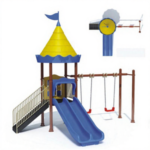 Toboggan/Balançoire éducatif pour enfants en plein air de haute qualité, tube en acier galvanisé de 114 mm, plastique LLDPE, résidentiel - Product Image 1