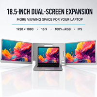 Écran double Full HD 18,5 pouces, extension d'écran 1080P, plug and play, installation facile pour ordinateur portable, jeux, moniteur pliable, OEM ODM Factory