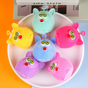 Jouet lumineux en forme de hibou à pompon compressible, clignotant, anti-stress pour enfants, en TPE, 2-4 ans - Product Image 3