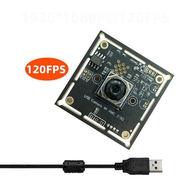 COMS IMX378 12MP 4K HD 1080P 120FPS USB Camera Module AutoFocus 70 Degrees NO Distortion USB UVC Driver-free Camera