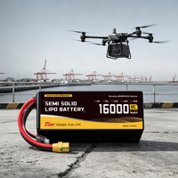 15.5Ah 16Ah 16.6Ah 400Wh/kg Baterai Lithium Semi Solid Lipo Baterai Kustom 6-14S Paket Baterai Lithium Polymer untuk Drone Multi-Rotor