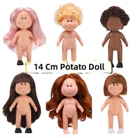 Nouvelle Arrivée Poupée en Vinyle Nude de 14 cm, Cheveux Ondulés Longs et Courts, 3 Styles, Corps de Poupée Artisanale, Jouet à Habiller, Cadeau pour Filles