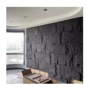 Çevre dostu özelleştirilmiş taş panel faux pu kaya taş duvar paneli kalıp ev için