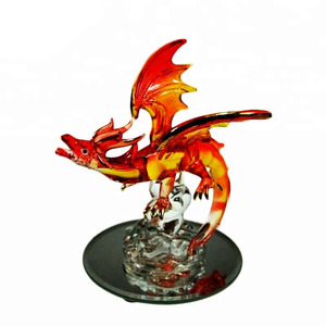 Figurine de dragon <span class=keywords><strong>miniature</strong></span> <span class=keywords><strong>en</strong></span> <span class=keywords><strong>verre</strong></span>, art fait à la main, sculpture animale, décoration artisanale, 30 cm - Product Image 2
