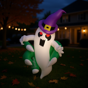 Fantasma Inflable de Halloween con Sombrero de Bruja, Decoración para Jardín Exterior, Material de PVC, Decoración Unisex para Días Festivos - Product Image 2