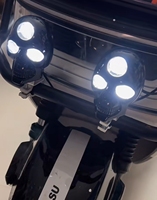 Fabricante de Faros LED para Motocicletas Eléctricas, Faro Delantero Tipo Calavera, Luces LED Brillantes de Doble Color, 3 Lentes, IP67 Impermeable, 50000 Horas