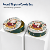 Boîte en métal ronde personnalisée de qualité alimentaire, emballage haut de gamme en fer blanc pour biscuits, bonbons, chocolat, vente en gros