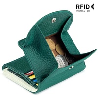 Dompet Lipat Tiga Kulit Sapi Asli Wanita, Banyak Slot Kartu, Dompet Koin Kulit Pebble, Penjepit Uang untuk Wanita