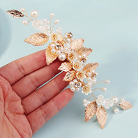 Peigne à cheveux de mariée style Mori, plaqué or, alliage, pierre œil de chat, strass, fleur, accessoire de mariage forêt, 14CM, fait main, cadeau