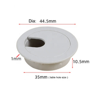 Mobilier de bureau Quincaillerie Gris Noir Blanc Circulaire ABS Plastique Ordinateur 35mm Câble Oeillet Bureau Oeillet Bureau