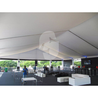 Tente Chapiteau Extérieur Imperméable avec Cadre en Aluminium et PVC Blanc, pour Mariage Moderne et Événements de 100 à 500 Personnes
