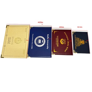Porte-documents de luxe A4 en cuir PU personnalisé avec logo, couverture rembourrée pour diplôme, idéal pour les cérémonies de remise des diplômes et les récompenses - Product Image 3