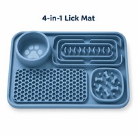 Grand tapis de léchage et d'alimentation lente en silicone pour chien, tapis de léchage pour animaux de compagnie avec bol intégré