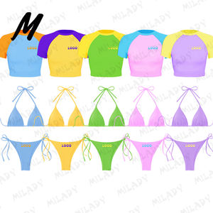 도매 수영복 맞춤형 수영복 3 종 세트 섹시한 끈 비키니 세트 여성용 비치웨어 - Product Image 1