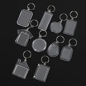 Изготовленные на заказ прозрачные акриловые брелки для ключей кольцо для ключей оптовая продажа сублимационный фотоальбом брелки для ключей