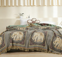 Couverture en gaze de coton douce à franges haute définition - Imprimé animalier style européen pour usage domestique toutes saisons