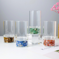 Vente en gros de verres à eau en cristal de quartz naturel énergétique avec graviers, type tasse à thé et bouteille