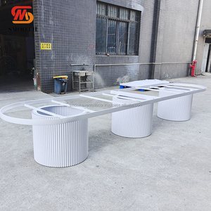 SMOOTH Luxury Event Used Luxury White Stainless Steel Round <b>Table</b> <b>Mirror</b> MDF Top Wedding Event <b>Table</b> - Product Image 6