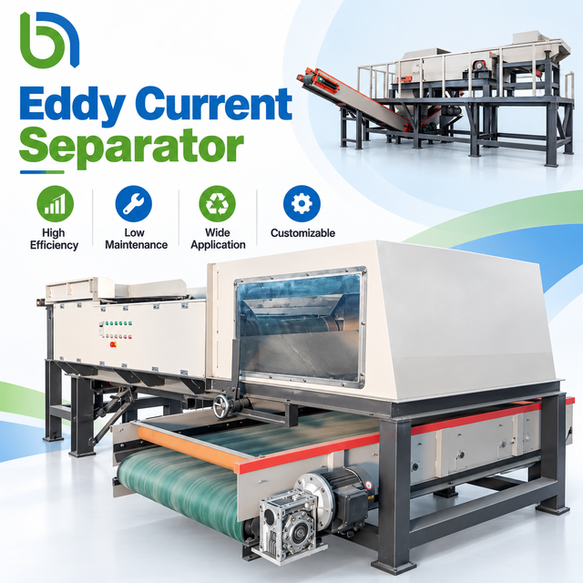 High Accuracy Eddy Current Separator Waste Sorting Machine for Non-Ferrous Metals Aluminum Copper Recycling Sorting Equipment