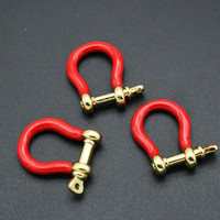 Mousquetons à visser plaqués or émaillés style alpinisme, fermoirs à breloques faits à la main pour la fabrication de bijoux