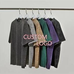 Camiseta de Hombre de Alta Calidad, Oversize, Unisex, de Algodón Tejido, Lavado, Estilo Urbano, Vintage, Personalizada con Impresión DTG, Lavado Ácido - Product Image 2