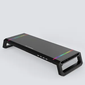 Buz COOREL T1 monitör artan raf katlanabilir Laptop standı RGB aydınlatma ile 4 USB genişleme arayüzü