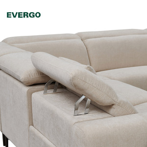 Canapé d'angle en tissu Power Home, forme en L, réglable, mobilier de salon de luxe avec mousse à mémoire de forme - Product Image 5