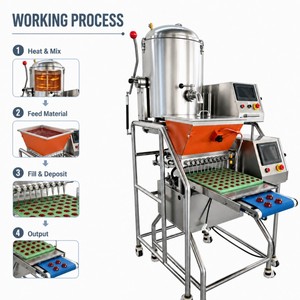 Machine de fabrication de bonbons durs et de bonbons gélifiés, déposeuse portable de laboratoire pour la production de bonbons et de bonbons gélifiés - Product Image 5