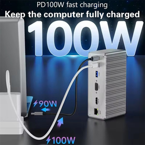 <span class=keywords><strong>Adaptador</strong></span> multipuerto de estación de acoplamiento tipo C 13 en 1 4K HDTV <span class=keywords><strong>VGA</strong></span> carga rápida PD Ethernet Audio SD TF lector de tarjetas <span class=keywords><strong>para</strong></span> Mac Laptop <span class=keywords><strong>iPad</strong></span> - Product Image 4