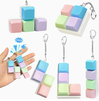 Jouet sensoriel anti-stress ultra-doux en silicone en forme de mini cube de tofu, portable pour adultes, fabriqué à Qingdao