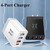 UK/EU/US 3USB 1Type C 4 ports QC18W 2.4A PD 20W adaptateur secteur prise murale Type C brique de charge 45W 40W chargeur multi-ports