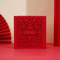 Boîte d'expédition hexagonale en carton de luxe avec pelliculage mat rouge pour produits de soin, emballage cosmétique personnalisé, recyclable