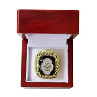 Vente en gros d'usine, anneaux de championnat de boxe Ali 1974, style classique unisexe, anneau en alliage de zinc plaqué or avec boîte en bois