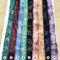 Broderie florale de luxe en cordon perlé, perles et paillettes vibrantes pour robe de soirée, robe de mariée, jupe |   Tissu en dentelle à paillettes