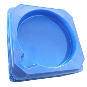 Plateau carré en plastique bleu, matériau PVC, conteneur de stockage jetable pour les biens de consommation - Product Image 3