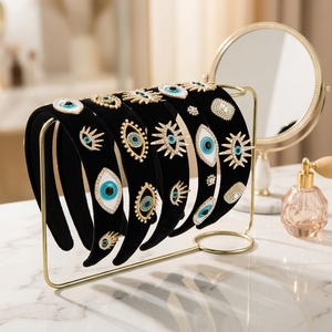 Serre-têtes de luxe vintage faits à la main, écologiques, en cristal, avec strass de qualité supérieure, style turc Nazar Boncuk haut de gamme - Product Image 1