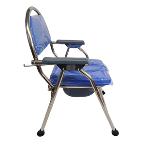 Y tế gấp <span class=keywords><strong>commode</strong></span> ghế với tựa lưng di động thép không gỉ có thể gập lại <span class=keywords><strong>commode</strong></span> nhà vệ sinh ghế với xô cho người cao tuổi - Product Image 1