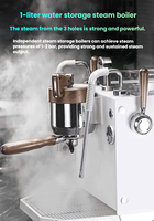 Machine à expresso à double chaudière et double système, 1L vapeur + 1,8L infusion, pression variable en continu, panneau de commande DIY, pour usage commercial ou domestique