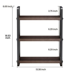 Estante de almacenamiento para baño de 3 niveles, de madera y metal, independiente, para artículos de aseo y productos para el cuidado de la piel. - Product Image 3