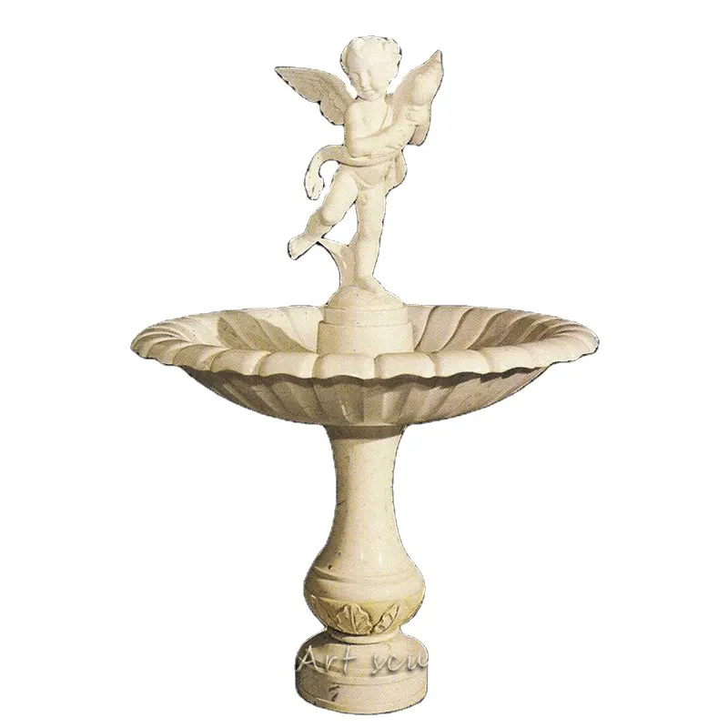 Marble Water Fountain Carved Stone Garden Water Angel Fountain For Sale YL-P172